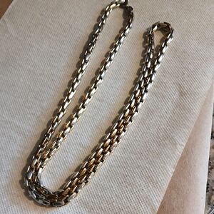 Men's Two Toned Fancy Link Necklace